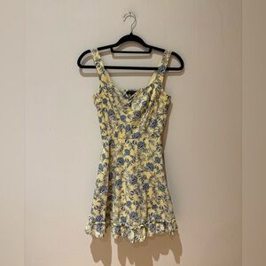 City Studio Floral Dress in Yellow and Blue